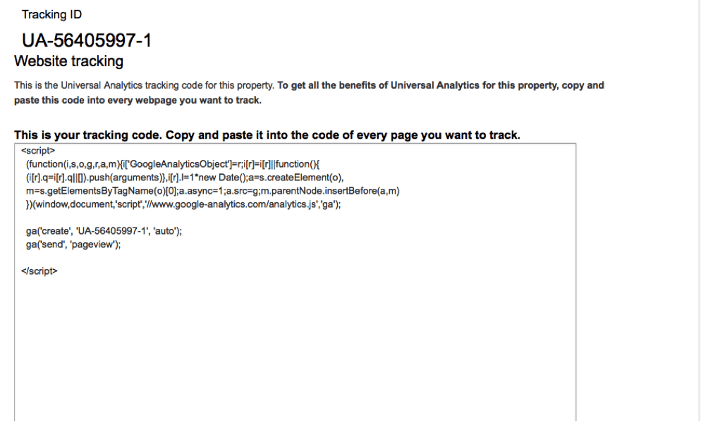 Google Analytics Tracking Code