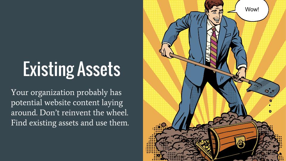 Picture summarizing need to use existing assets
