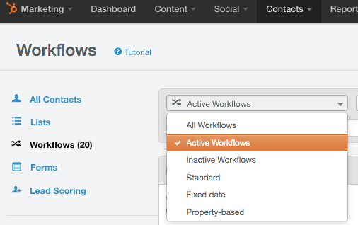 Active Hubspot Workflows