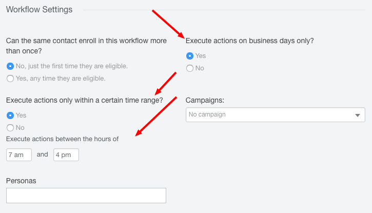 Workflow date and time scheduling for Hubspot
