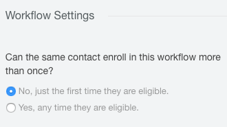 Workflow settings for Hubspot